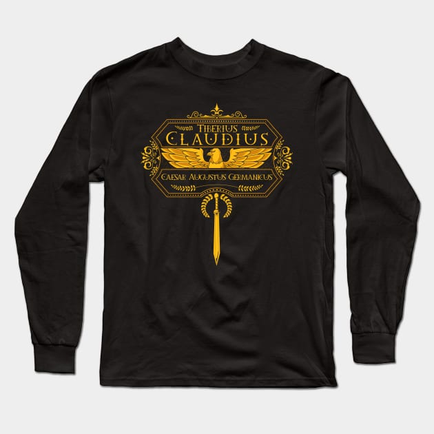 Roman Emperor - Claudius Long Sleeve T-Shirt by Modern Medieval Design